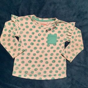 Toddler - Never Grow Up Ruffle Sleeve Top - 3T